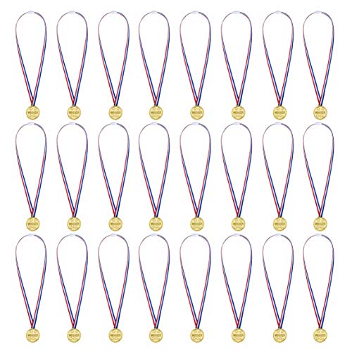 Premio Medallas,Ganadores Medallas el Plastico con Ribbon para Niños Fiesta Deportiva Competición Juegos 24packs Premio Medallas,Ganadores Medallas el Plastico con Ribbon para Niños Fiesta Deportiva Competición Juegos 24packs