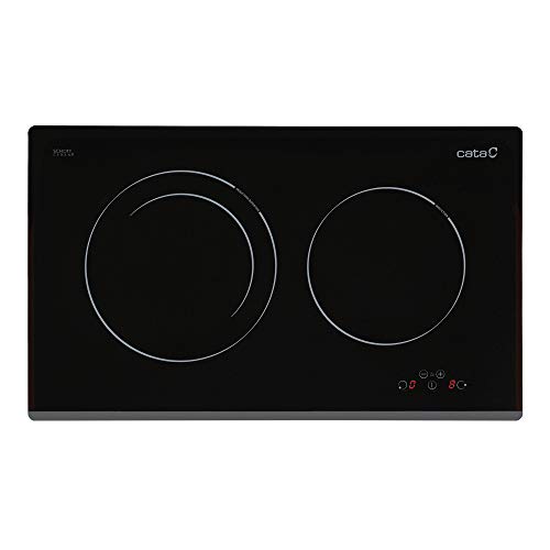 Cata IB 2 Plus BK-Placa (Integrado, Inducción, Negro, Sensor, Parte Superior Delantera, 59 cm), 2300 W, Vidrio, Acero Inoxidable