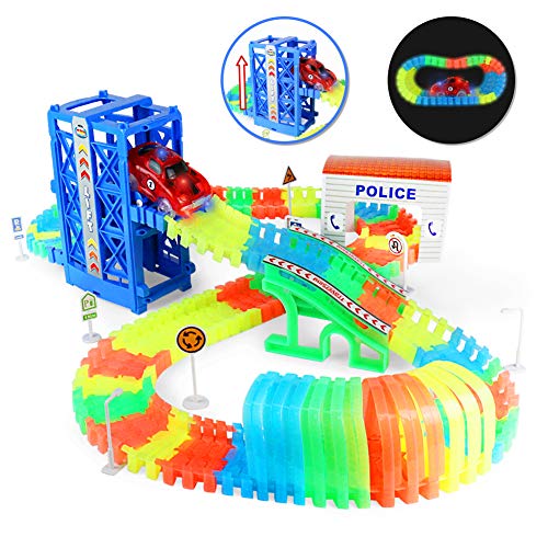 Circuito Coches Niños Luminoso-Pista Coches Carrera Juguete con 1 Ascensor Automáticos y 1 LED Coches de Juguetes Regalo Juguetes Niños Niña 3 4 5 6 Años(145 Piezas) Circuito Coches Niños Luminoso-Pista Coches Carrera Juguete con 1 Ascensor Automáticos y 1 LED Coches de Juguetes Regalo Juguetes Niños Niña 3 4 5 6 Años(145 Piezas)