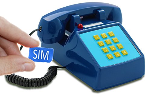OPIS PushMeFon Mobile: móvil de sobremesa/teléfono Fijo con sim/teléfono móvil para Mayores/teléfono Retro móvil con Disco de marcar (Azul Marino)