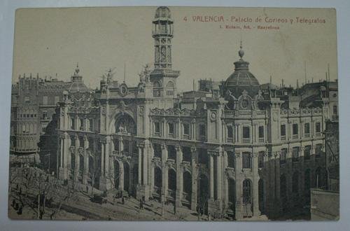 Antigua postal. Old post card. Nº 4 - VALENCIA- Palacio de Correos y Telégrafos.