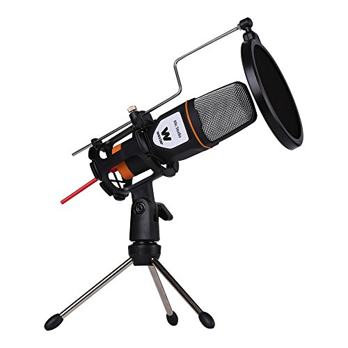 WOXTER Mic Studio Black - Micrófono Condensador Profesional para Ordenador. Entrada: 3.5mm, trípode Ajustable en inclinación V/H, Color Negro WOXTER Mic Studio Black - Micrófono Condensador Profesional para Ordenador. Entrada: 3.5mm, trípode Ajustable en inclinación V/H, Color Negro
