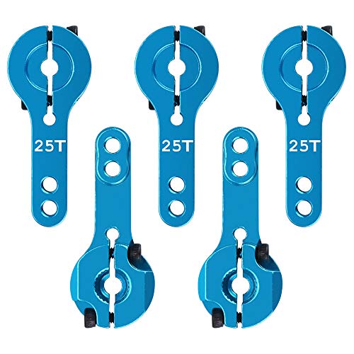 PERFETSELL 5 Pcs Brazo Servo RC 1/10 25T Brazo Servo Aluminio 25T Servo Arm Horn Servo CNC Aluminum 25T Dientes Servo Cuerno de Metal para Futaba / Ace MG Servo RC Car, Accesorio (Azul) PERFETSELL 5 Pcs Brazo Servo RC 1/10 25T Brazo Servo Aluminio 25T Servo Arm Horn Servo CNC Aluminum 25T Dientes Servo Cuerno de Metal para Futaba / Ace MG Servo RC Car, Accesorio (Azul)