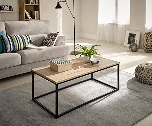 HOGAR24 ES Mesa de Centro Salón Comedor Madera y Metal Estilo Industrial Vintage. Medidas: 100 x 50 x 45 cm. HOGAR24 ES Mesa de Centro Salón Comedor Madera y Metal Estilo Industrial Vintage. Medidas: 100 x 50 x 45 cm.