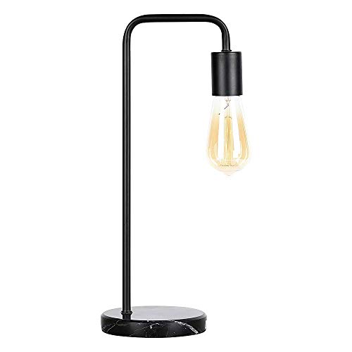 Lámpara de Mesilla Industrial Lámpara de Escritorio Marco de Metal Negro con Base de Mármol (sin Bombilla) Lámpara de Mesilla Industrial Lámpara de Escritorio Marco de Metal Negro con Base de Mármol (sin Bombilla)