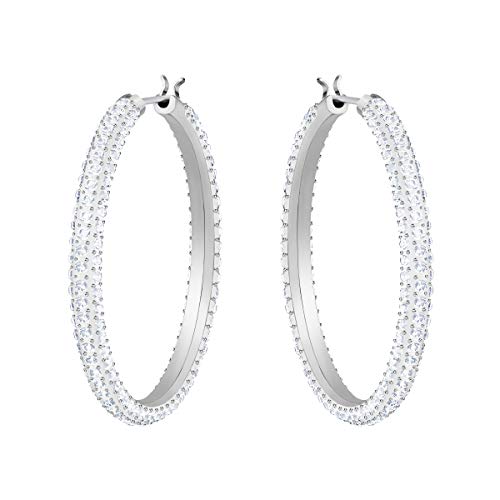 Swarovski Pendientes de aro Stone, blanco, Baño de Rodio Swarovski Pendientes de aro Stone, blanco, Baño de Rodio