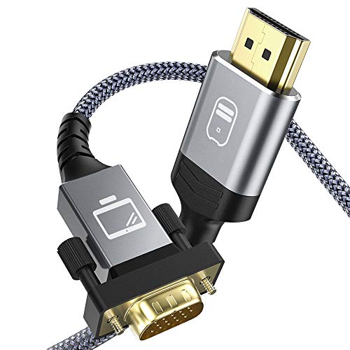 Cable HDMI a VGA 3m, Snowkids Cable HDMI VGA Macho [1080P Full HD, Chapado en Oro, Trenzado Nylon Duradero] Convertidor Video Activo Soporte PC Reproductor DVD TV portátil Proyector Monitor etc