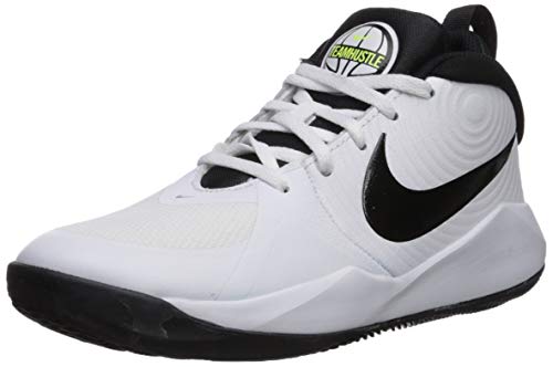 Nike Team Hustle D 9 (GS), Basketball Shoe Unisex-Child, White/Black-Volt, 38.5 EU