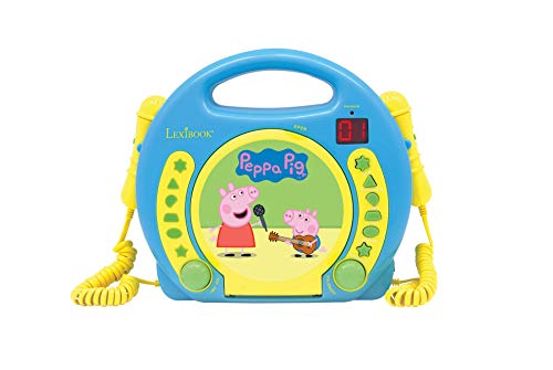 Peppa Pig - Lector CD con 2 micrófonos, infantil (Lexibook RCDK100PP)