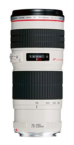 Canon EF 70-200mm f/4L USM - Objetivo para Canon (Distancia Focal 70-200mm, Apertura f/4-32, Zoom óptico 2.8X,diámetro: 67mm) Blanco