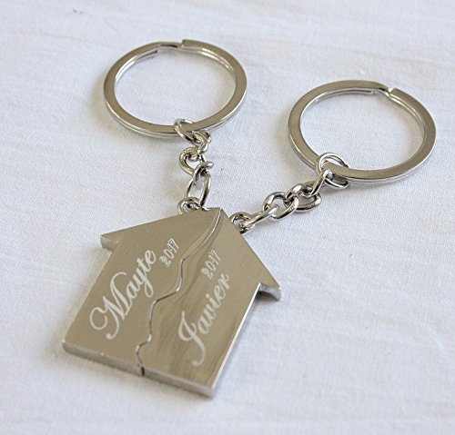 Llavero Casa Partida Doble Personalizado/Llavero Personalizado/Llavero casa con Nombre para un Regalo Original Llavero Casa Partida Doble Personalizado/Llavero Personalizado/Llavero casa con Nombre para un Regalo Original