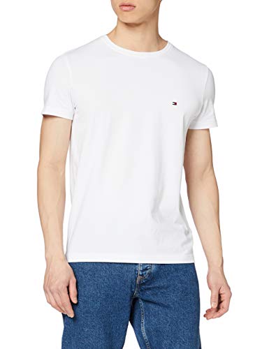 Tommy Hilfiger Core Stretch Slim CNECK tee Camiseta, Blanco (Bright White 100), Medium para Hombre