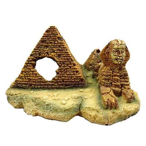 BONHEUR El Antiguo Egipto Ruinas del Ornamento del Acuario del Tanque de Pescados de la decoración de la Resina Decoración Lote Conjunto (Color : J)