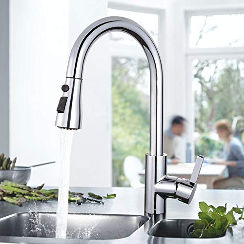 Grifo de Cocina, TACKLIFE Grifo Cocina con Ducha Extraíble de Acero Inoxidable, Grifo para Fregadero con 3 Modos de Rociador, Grifo Monomando Giratorio de 360° sin Plomo Grifo de Cocina, TACKLIFE Grifo Cocina con Ducha Extraíble de Acero Inoxidable, Grifo para Fregadero con 3 Modos de Rociador, Grifo Monomando Giratorio de 360° sin Plomo