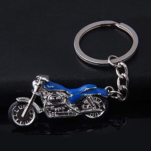 Llavero de moto Chopper de metal plateado y negro | Chopper | regalo | Harley | azul