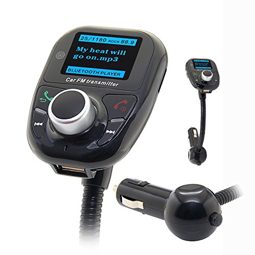 Univeral Bluetooth Wireless Car MP3 Player FM Transmitter Modulator Radio Adapter Bluetooth Handsfree Car Kit with Hands-Free Calling Music Control Mic (Orange LCD Display)