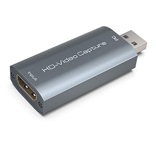 WisFox Tarjetas de Capturadora de Video, HDMI a USB 2.0 Convertidor de Captura de Vídeo de Audio 1080P para Windows/Mac/Android para Streaming Juegos Transmisión Enseñanza