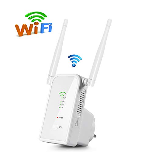 Aigital WiFi Repetidor Router, 300Mbps Enrutador Inalámbrico Extensor de Red WiFi Ap Amplificador Wireless Repeater Booster Wireless-N 2.4GHz Universal EU Enchufe (WPS)