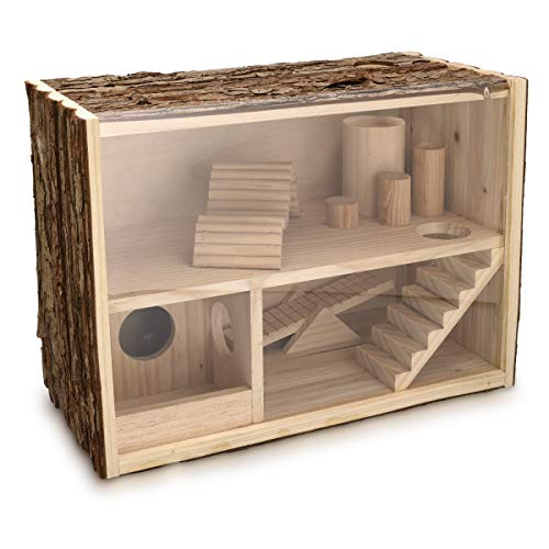 Navaris Casa de Madera Natural para hámster - Casa de Juegos con rampas Puente y escondite para Ratones hámster roedores jerbos - 39 x 20 x 27.5CM Navaris Casa de Madera Natural para hámster - Casa de Juegos con rampas Puente y escondite para Ratones hámster roedores jerbos - 39 x 20 x 27.5CM