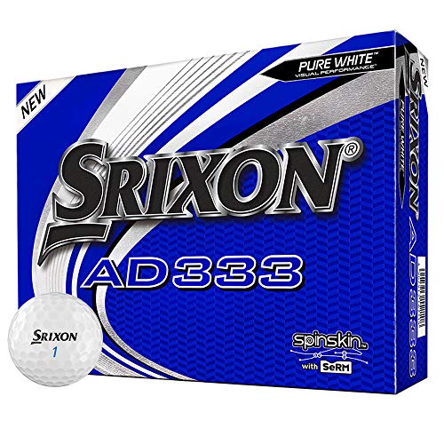Srixon AD333 Bolas de Golf (2019 Version), Blanco (Pure White), Caja 12 Bolas