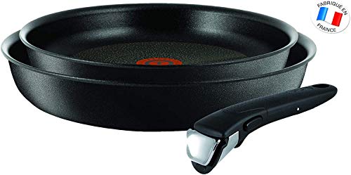 Tefal Ingenio Expertise - Set de Sartenes de Aluminio de 24 y 28 cm con Mango Extraíble,Antiadherente con Extra de Titanio, Aptas para Todo Tipo de Cocinas Incluido Inducción Tefal Ingenio Expertise - Set de Sartenes de Aluminio de 24 y 28 cm con Mango Extraíble,Antiadherente con Extra de Titanio, Aptas para Todo Tipo de Cocinas Incluido Inducción