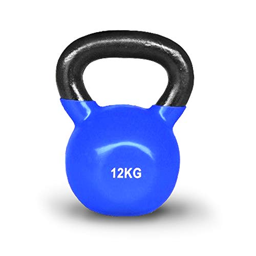 JOWY Pesa Rusa 12kg Ideal para Entranamiento Musculación | Kettlebell 12kg Revestimiento de Vinilo Azul JOWY Pesa Rusa 12kg Ideal para Entranamiento Musculación | Kettlebell 12kg Revestimiento de Vinilo Azul