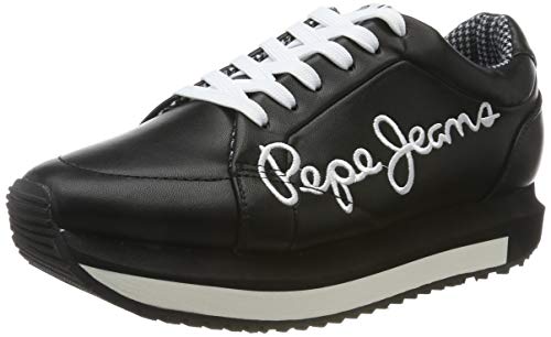 Pepe Jeans London Zion Smart, Zapatillas para Mujer, Black 999, 38 EU