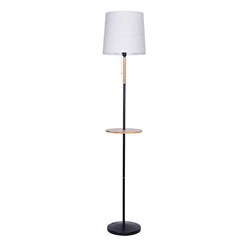 WPCBAA Lámpara de pie con repisa, lámpara de Mesa Vertical nórdica, Minimalista y Moderna, con Estudio, Dormitorio, lámpara de pie de Metal y Madera, Pantalla de Tela Blanca WPCBAA Lámpara de pie con repisa, lámpara de Mesa Vertical nórdica, Minimalista y Moderna, con Estudio, Dormitorio, lámpara de pie de Metal y Madera, Pantalla de Tela Blanca