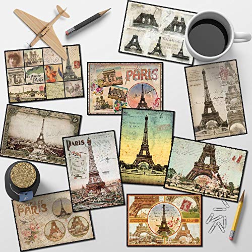 10 París postales vintage unidades