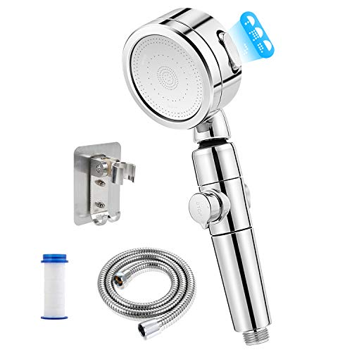 Alcachofa Ducha con Manguera, Zorara Cabezal de Ducha con 1.5m Manguera y Soporte, Telefono Ducha con Botón de Parada, Alcachofa de Ducha Alta Presion, Ducha de Mano 3 Modos Ahorro de Agua para Spa Alcachofa Ducha con Manguera, Zorara Cabezal de Ducha con 1.5m Manguera y Soporte, Telefono Ducha con Botón de Parada, Alcachofa de Ducha Alta Presion, Ducha de Mano 3 Modos Ahorro de Agua para Spa