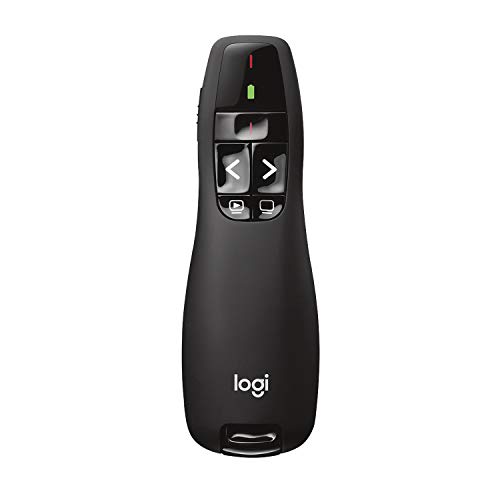 Logitech R400 Presentador Inalámbrico, 2,4 GHz con Receptor USB, Puntero Láser Digital Rojo, Distancia de 30 Metros, 6 Botones, Controles Intuitivos, Indicador de Batería, Compatible con PC, Negro Logitech R400 Presentador Inalámbrico, 2,4 GHz con Receptor USB, Puntero Láser Digital Rojo, Distancia de 30 Metros, 6 Botones, Controles Intuitivos, Indicador de Batería, Compatible con PC, Negro