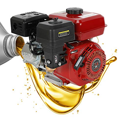 Motor de gasolina, 7,5 CV, 4 tiempos, 210 cm³, motor de carrera OHV de un cilindro industrial (Purpur)