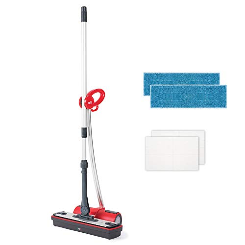 Polti Moppy Limpiador de suelos con vapor sin cables para todo tipo de suelos y superficies verticales lavables, 1500 W, Rojo