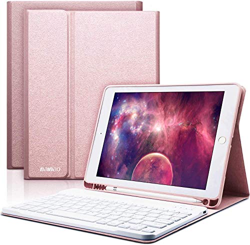 Teclado para iPad 2018 / Air 2 / 9.7 con funda, Teclado Español Inalámbrico para iPad Air 2018(6th Gen)/2017 con Teclado Bluetooth,Funda para iPad con Teclado Desmontable (Champagne) Teclado para iPad 2018 / Air 2 / 9.7 con funda, Teclado Español Inalámbrico para iPad Air 2018(6th Gen)/2017 con Teclado Bluetooth,Funda para iPad con Teclado Desmontable (Champagne)