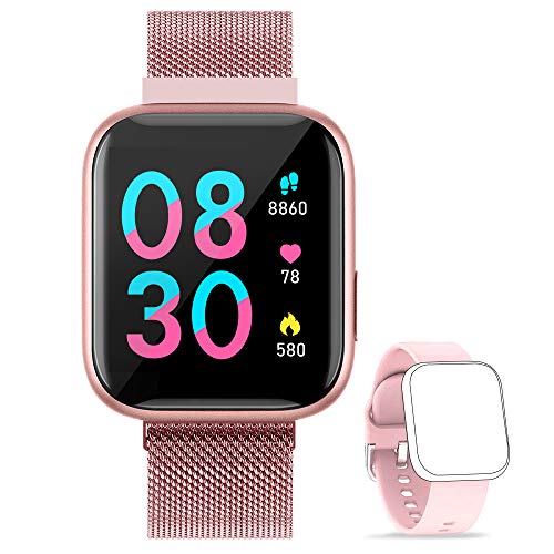 WWDOLL Smartwatch, Reloj Inteligente IP67 con Monitor Rítmo Cardíaco Sueño Podómetro Notificaciones, Reloj Deportivo 1.4 Inch Pantalla Táctil Completa Mujer para iOS y Android (Rosa) WWDOLL Smartwatch, Reloj Inteligente IP67 con Monitor Rítmo Cardíaco Sueño Podómetro Notificaciones, Reloj Deportivo 1.4 Inch Pantalla Táctil Completa Mujer para iOS y Android (Rosa)