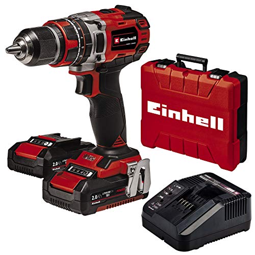 Einhell 4513940 Taladro percutor atornillador Inalámbrico de TE-CD 18/50 Li-i BL Power X-Change (Motor sin escobillas, control electrónico del par, Incluye 2 Baterías de 2,0 Ah PXC y Cargador rápido) Einhell 4513940 Taladro percutor atornillador Inalámbrico de TE-CD 18/50 Li-i BL Power X-Change (Motor sin escobillas, control electrónico del par, Incluye 2 Baterías de 2,0 Ah PXC y Cargador rápido)