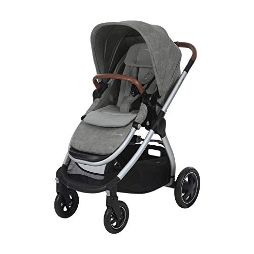 Maxi-Cosi 1310712110 Adorra Carrito bebé recién nacido hasta 3.5 años, cochecito plegable y reclinable en posición acostada, hamaca acolchada e gran cestilla de compra, color nomad grey