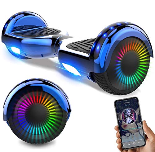 NEOMOTION Hoverboard 6.5 Pulgadas Overboard con Bluetooth LED Flash Scooter Eléctrico con Potente Motor Intermitente Patinete Eléctrico Nuevo Modelo Juguete y Regalo para Niños