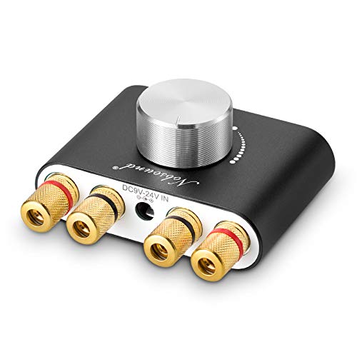 nobsound Mini Bluetooth Amplificador; estéreo Hi-Fi Digital Amp 2.0 Canal 50 W × 2 con entrada aux/usb/Bluetooth; Wireless Receptor de audio; PC tarjeta de sonido con fuente de alimentación (Negro)