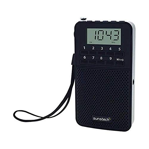 Sunstech RPDS81 - Radio portátil Digital Am/FM con Altavoz Integrado y función Sleep, Color Negro