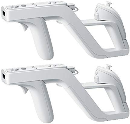 NewBull Pistola Zapper para Nintendo Wii para Sostener el Mando Remote y Nunchuck Color Blanco (2PCs)