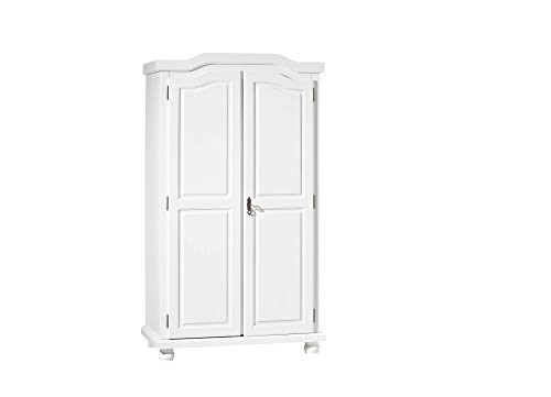 Inter Link Anna A18 Armario Puerta batiente Lacado Blanco Macizo 104 x 180 x 56 cm, Madera, 2 puertas