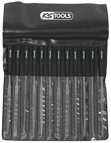 KS Tools 140.3050 Pack Juego de limas de Aguja (tamaño: 145 mm de Longitud), 145mm, Set de 12 Piezas