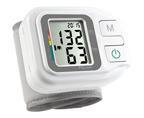 Medisana HGH Tensiómetro de muñeca, pantalla de arritmia, escala de colores de los semáforos de la OMS, para la medición precisa de la presión arterial y la medición del pulso con función de memoria
