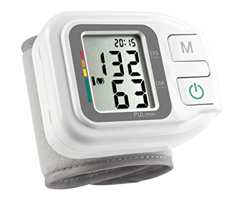 Medisana HGH Tensiómetro de muñeca, pantalla de arritmia, escala de colores de los semáforos de la OMS, para la medición precisa de la presión arterial y la medición del pulso con función de memoria Medisana HGH Tensiómetro de muñeca, pantalla de arritmia, escala de colores de los semáforos de la OMS, para la medición precisa de la presión arterial y la medición del pulso con función de memoria