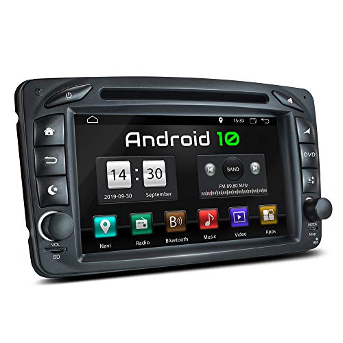 XOMAX XM-07ZA Radio de Coche con Android 10 Adecuado para Mercedes Viano CLK Vito I 4Core, 2GB RAM, 32GB ROM I GPS I Bluetooth I 7" Pantalla Táctil I DVD, CD, USB, SD, RDS