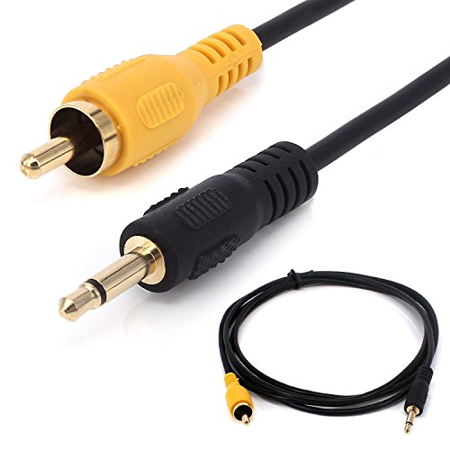 Yilan 3,5 mm 1/8) Mono enchufe macho a RCA macho chapado en oro Cable de Jack Audio Cable 1.8 m (6ft)