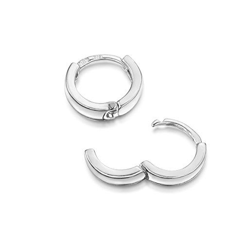 Amberta® 925 Plata De Ley Pendiente De Aro Fino Con Cierre De Bisagra – Pendientes De Aro Tipo Criolla – Diámetro: 10mm Amberta® 925 Plata De Ley Pendiente De Aro Fino Con Cierre De Bisagra – Pendientes De Aro Tipo Criolla – Diámetro: 10mm