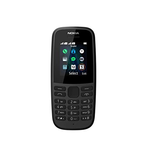 Nokia 105 - Teléfono móvil de 1,77" (4 MB RAM, 4 MB ROM, Batería 800 mAh, Dual Sim), Negro
