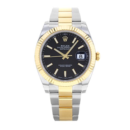 Rolex Datejust 41 Negro Dial de acero y 18K oro amarillo Oyster reloj de los hombres 12633BKSO